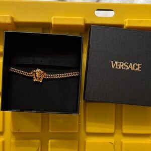 Versace Gold Chain Bracelet with Medusa Charm